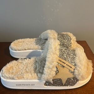 Golden Goose Shearling Fur Slides - New